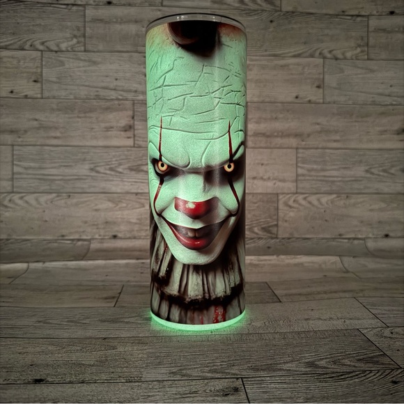 Other - NEW- “Pennywise” GLOW IN THE DARK 20oz Stainless Steel Tumbler Hot/Cold Drinks